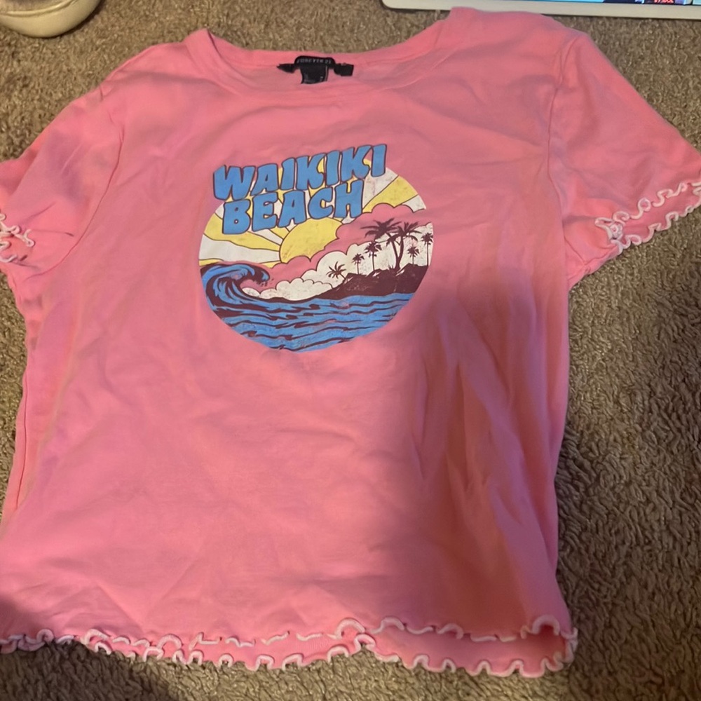 Forever 21 Pink Graphic Short Sleeve Tee